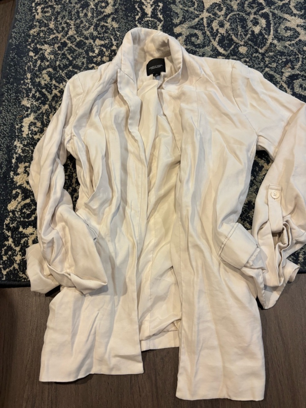 Simply Vera Vera Wang Cream Open-Front Draped Blazer Jacket